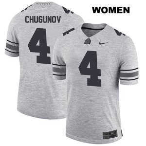 Women's NCAA Ohio State Buckeyes Chris Chugunov #4 College Stitched Authentic Nike Gray Football Jersey WS20J73QC